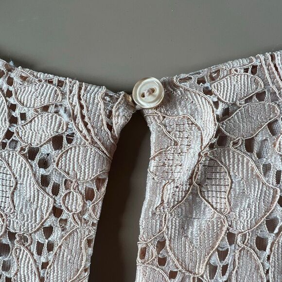 Zara Basic Collection Pink Lace Midi Dress Sleeveless Ruffle Trim Size M (040) - Picture 12 of 16